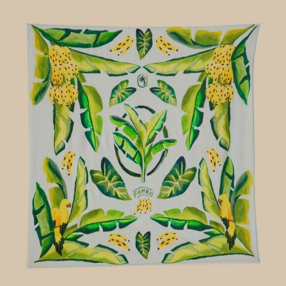 Farm Rio Blue, Green, & Yellow Lightweight Scarf - Picture 1 of 3